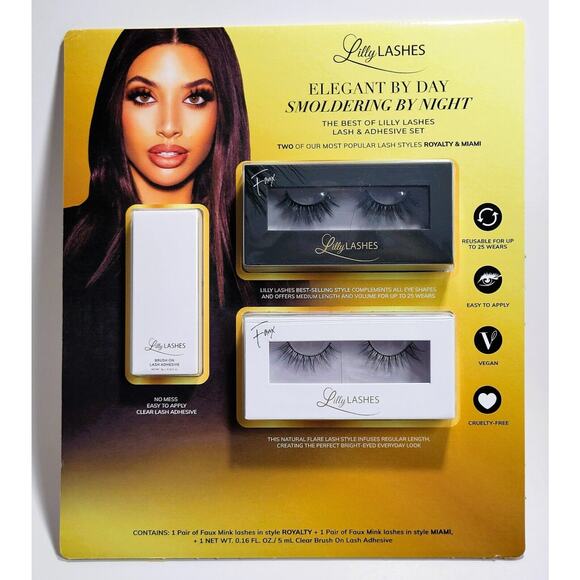 Elegant By Day Smoldering By Night The Best Of Lilly Lashes Lash & Adhesive Set - Picture 1 of 3